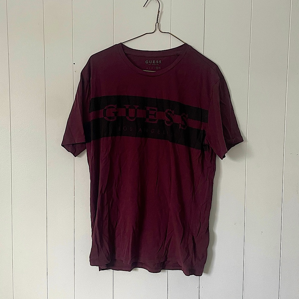 Men’s Burgundy Guess Los Angeles T-shirt